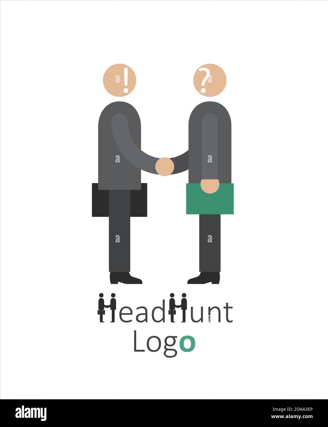 Logo für Headhunting Unternehmen, Jobsuche, Vorstellungsgespräch, Mitarbeiter-Suche Symbol Konzept, Headhunting, Vektor-Illustration Stock Vektor