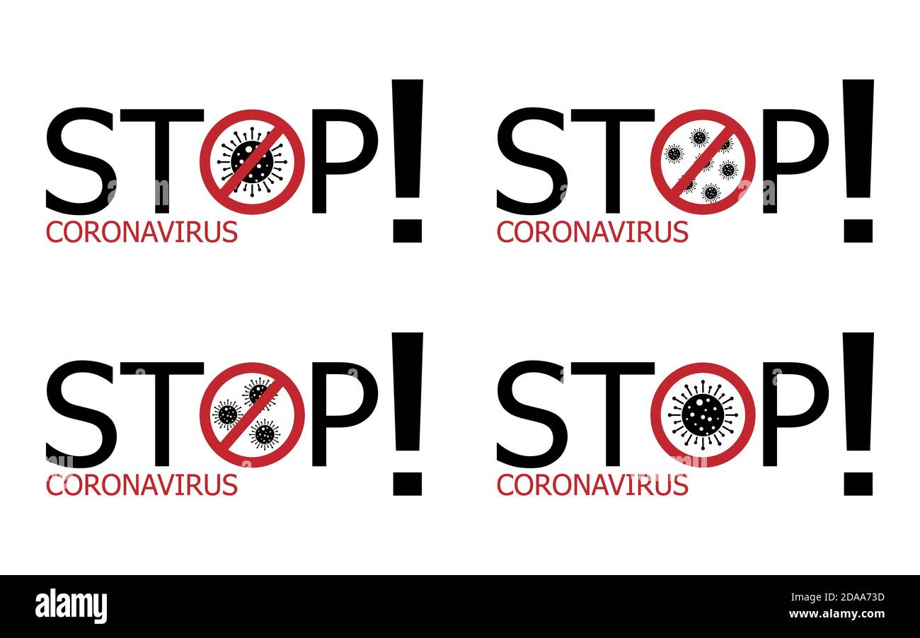 Coronavirus Covid-19 . Symbol des Kampfes gegen das Coronovirus. Virenschutz stoppen. Coronovirus-Infektion Emblem flache Vektor-Illustration. Stock Vektor