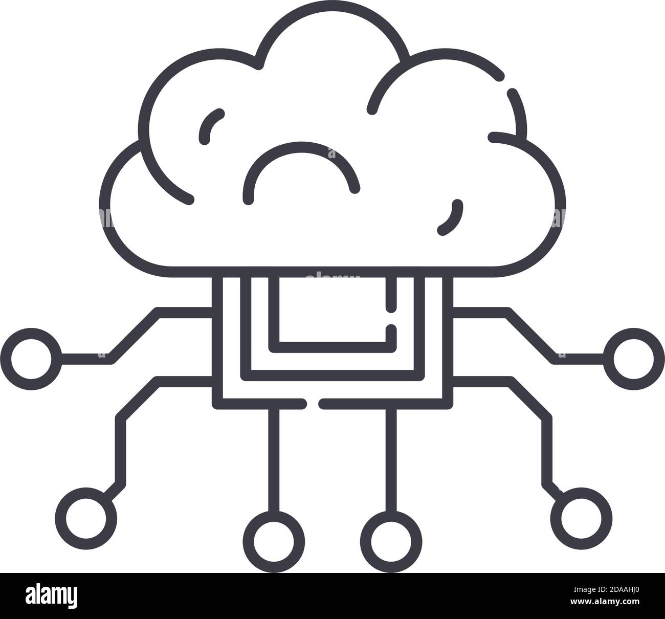 Künstliche Intelligenz Symbol, lineare isolierte Illustration, dünne Linie Vektor, Web-Design-Zeichen, Kontur Konzept Symbol mit editierbaren Strich auf weiß Stock Vektor