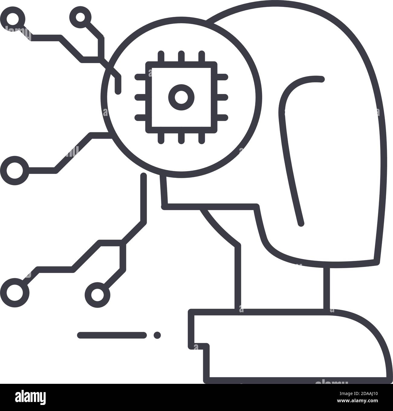 Künstliche Intelligenz Konzept-Symbol, lineare isolierte Illustration, dünne Linie Vektor, Web-Design-Zeichen, Umriss Konzept Symbol mit editierbaren Strich auf Stock Vektor