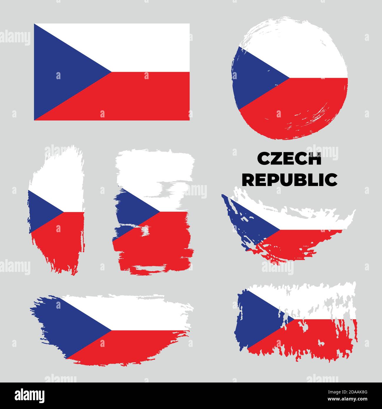 Grunge Tschechische Republik Flaggen gesetzt. Vektorgrafik Stock Vektor
