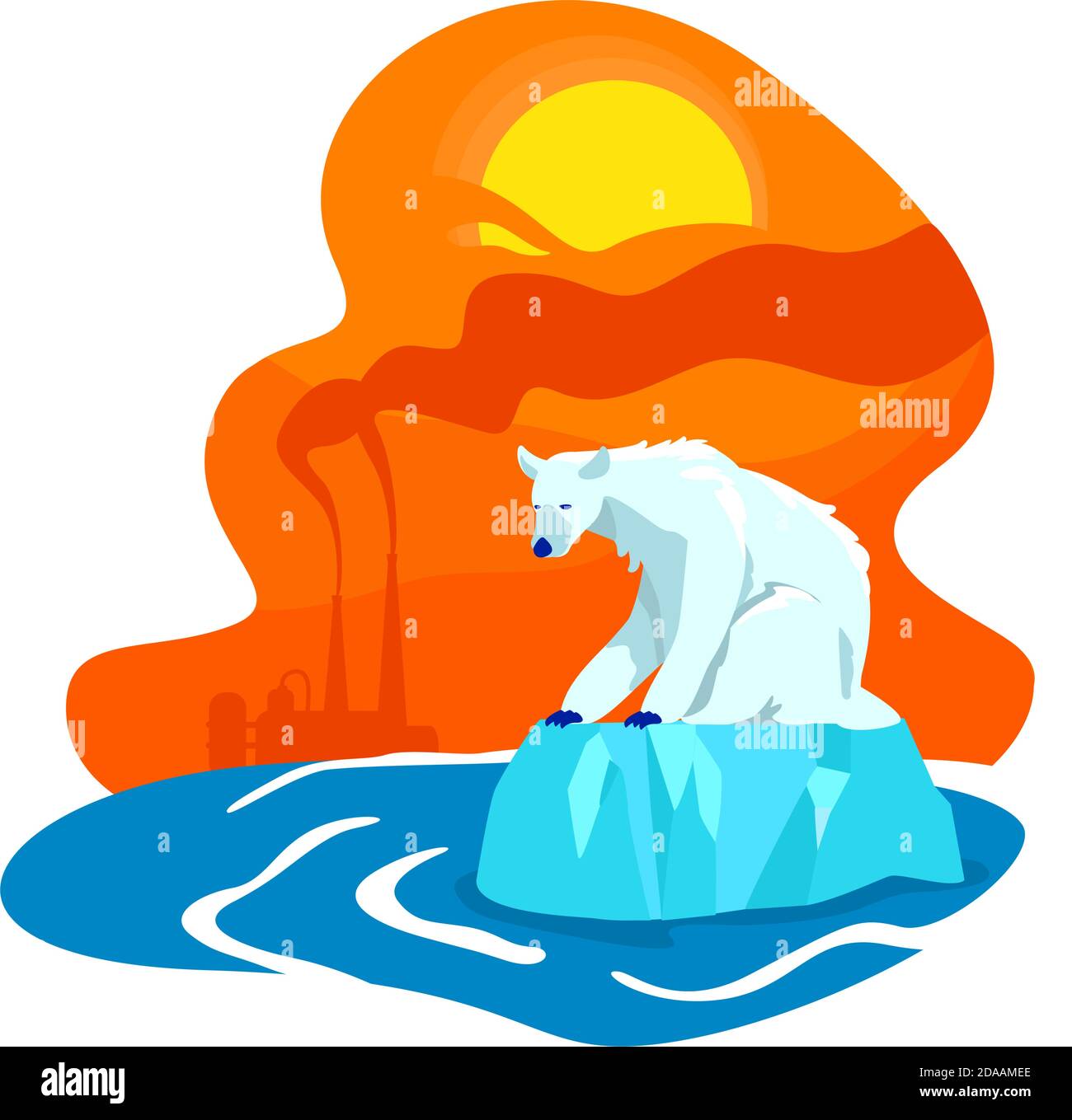 Klimawandel 2D Vektor Webbanner, Poster Stock Vektor