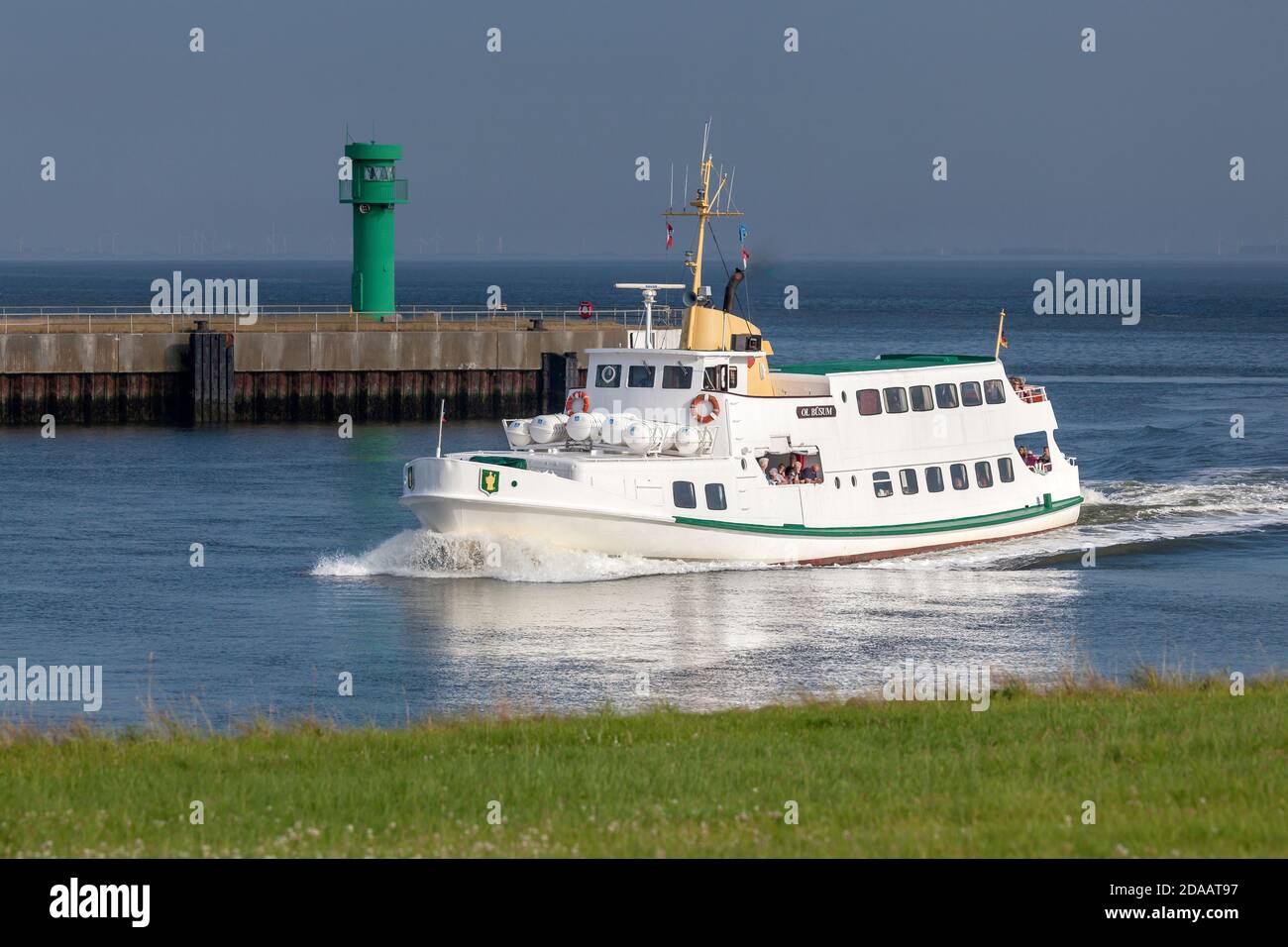 Geographie / Reisen, Deutschland, Schleswig-Holstein, Büsum, Fähre Motorschiff funy girl of Büsum to Hel, Additional-Rights-Clearance-Info-not-available Stockfoto