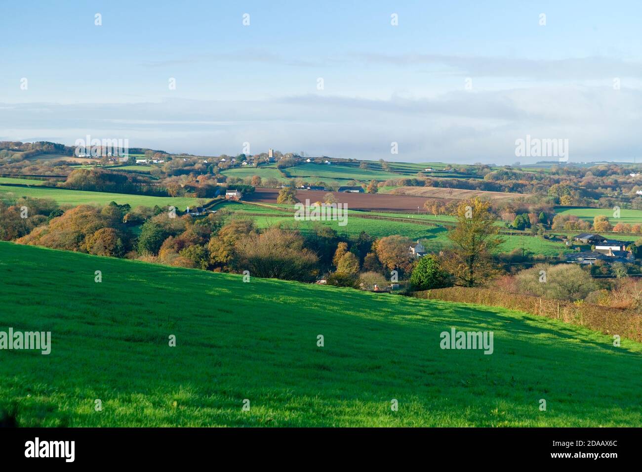 Landschaft von North Devon in der Nähe von Umberleigh, Großbritannien Stockfoto