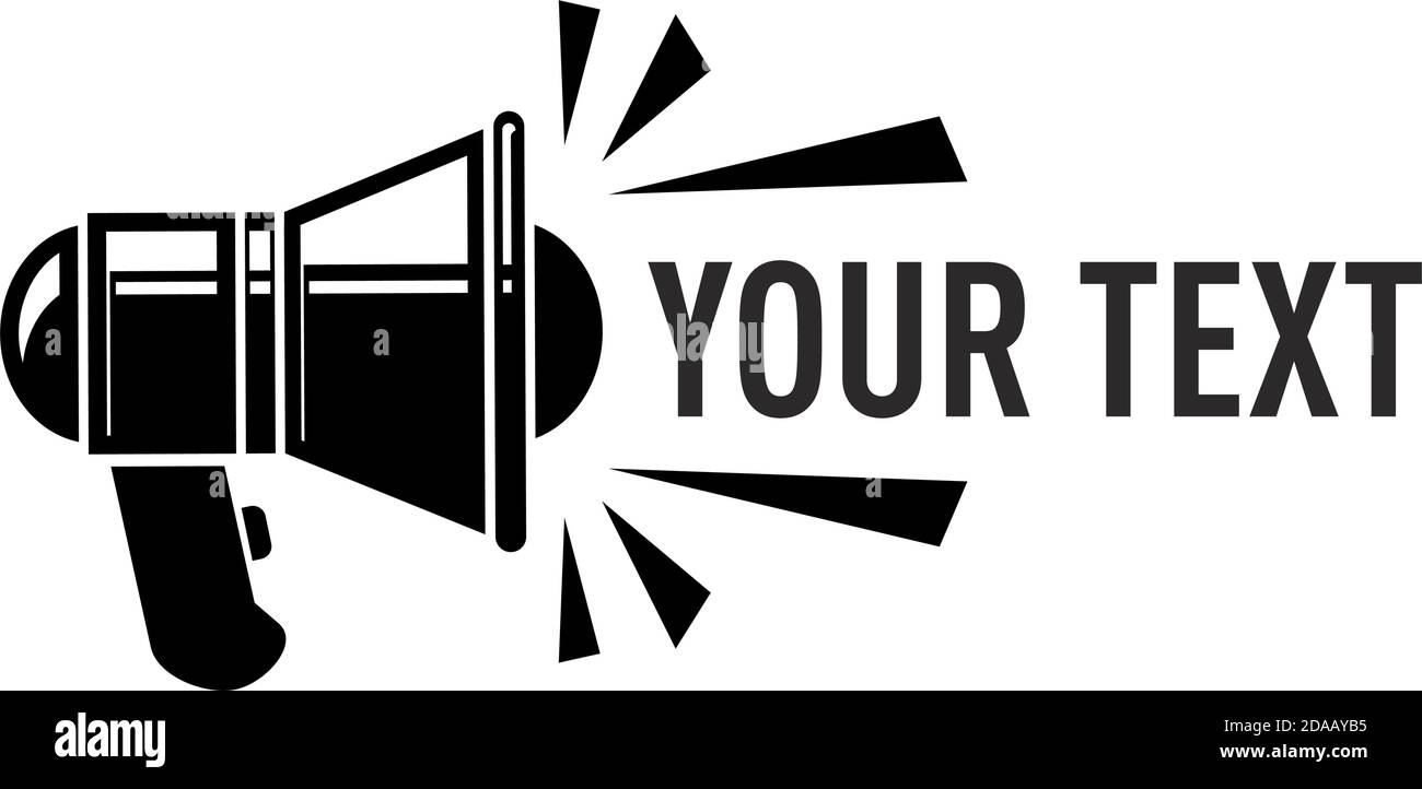 Designvorlage für Megaphone zur Texteingabe. Platz für das Kopieren des Textes der Anzeige, Anzeige oder Ankündigung. Vektor auf transparentem Hintergrund Stock Vektor