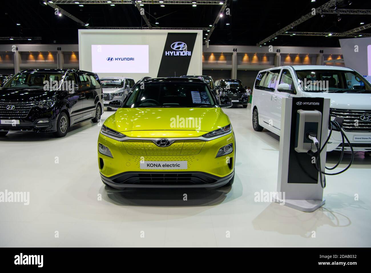 Hyundai Kona Elektroauto auf der 41. BANGKOK INTERNATIONAL MOTOR SHOW 2020 am 14. Juli 2020 in Nonthaburi, Thailand. Stockfoto