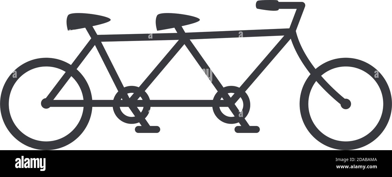 Tandem Fahrradtransport auf weißem Hintergrund Vektor Illustration Design Stock Vektor