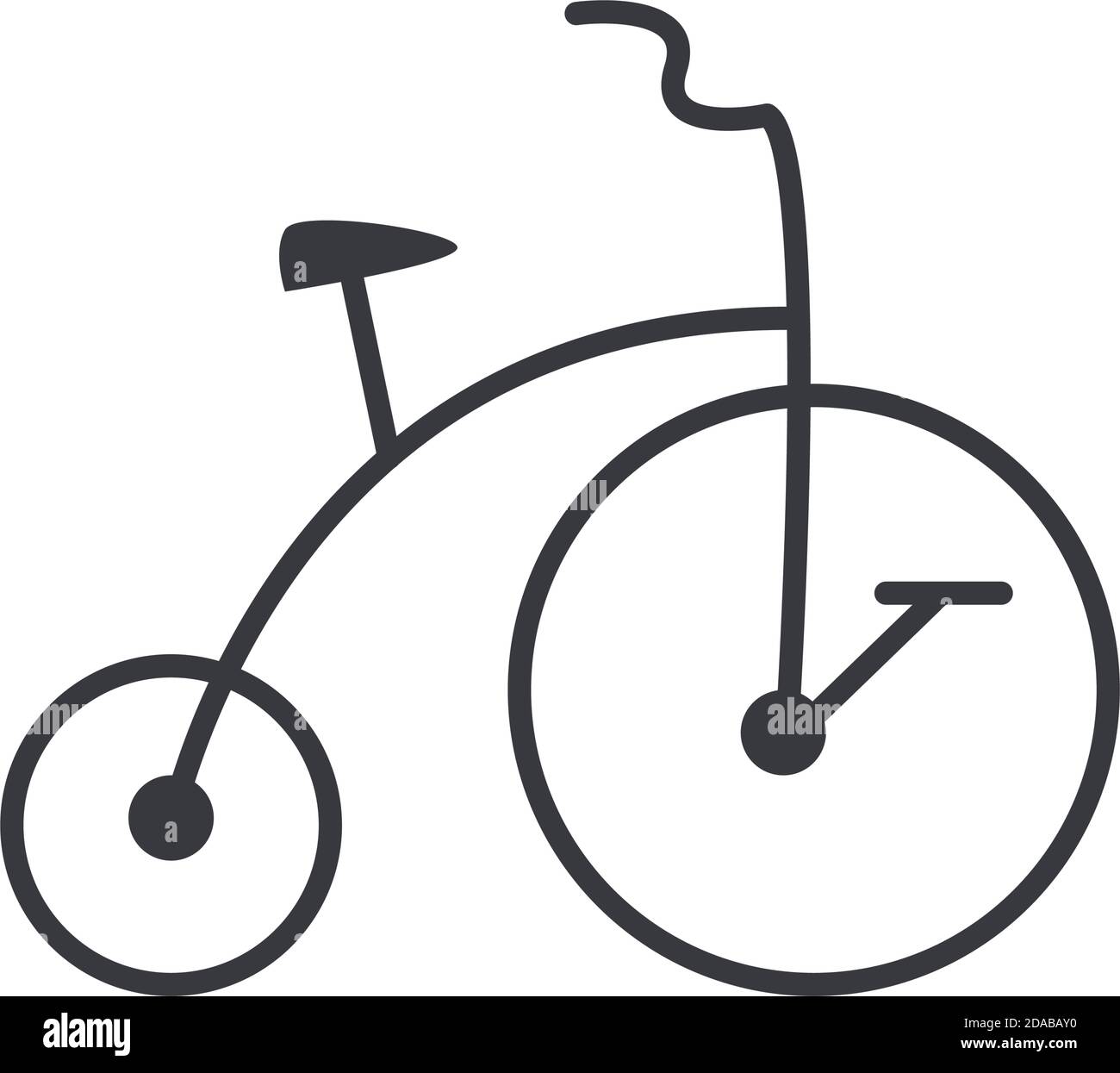 Fahrrad Penny Farthing auf weißem Hintergrund Vektor Illustration Design Stock Vektor