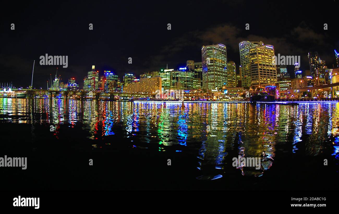 Abendfeier im Hafen von Sydney Stockfoto