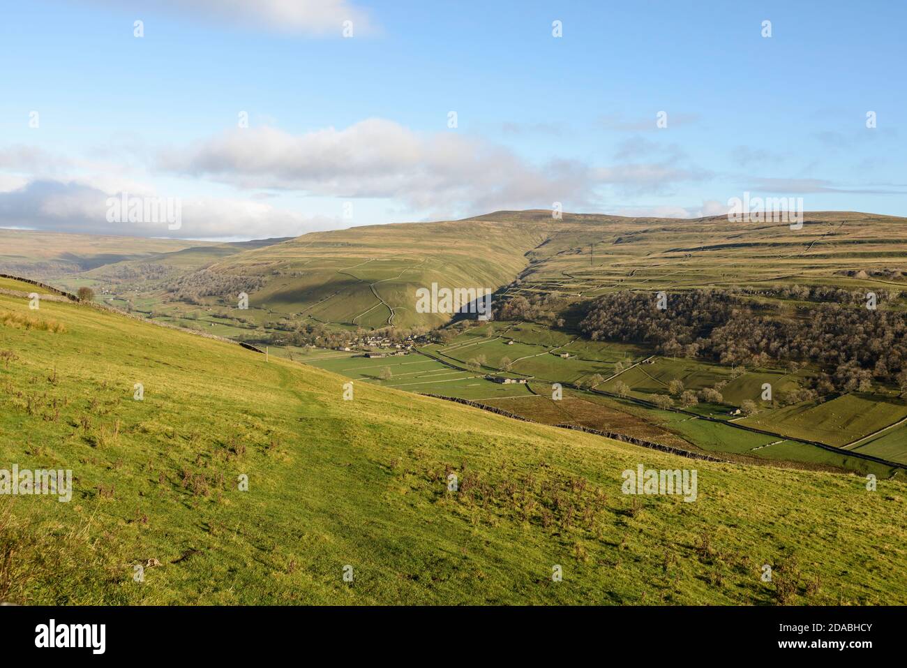 Blick Richtung Starbotton vom Moor End Kettlewell über den Dales Weg Stockfoto