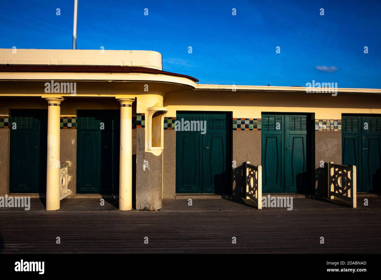 Les Planches - Promenade in Deauville, Normandie, Frankreich Stockfoto