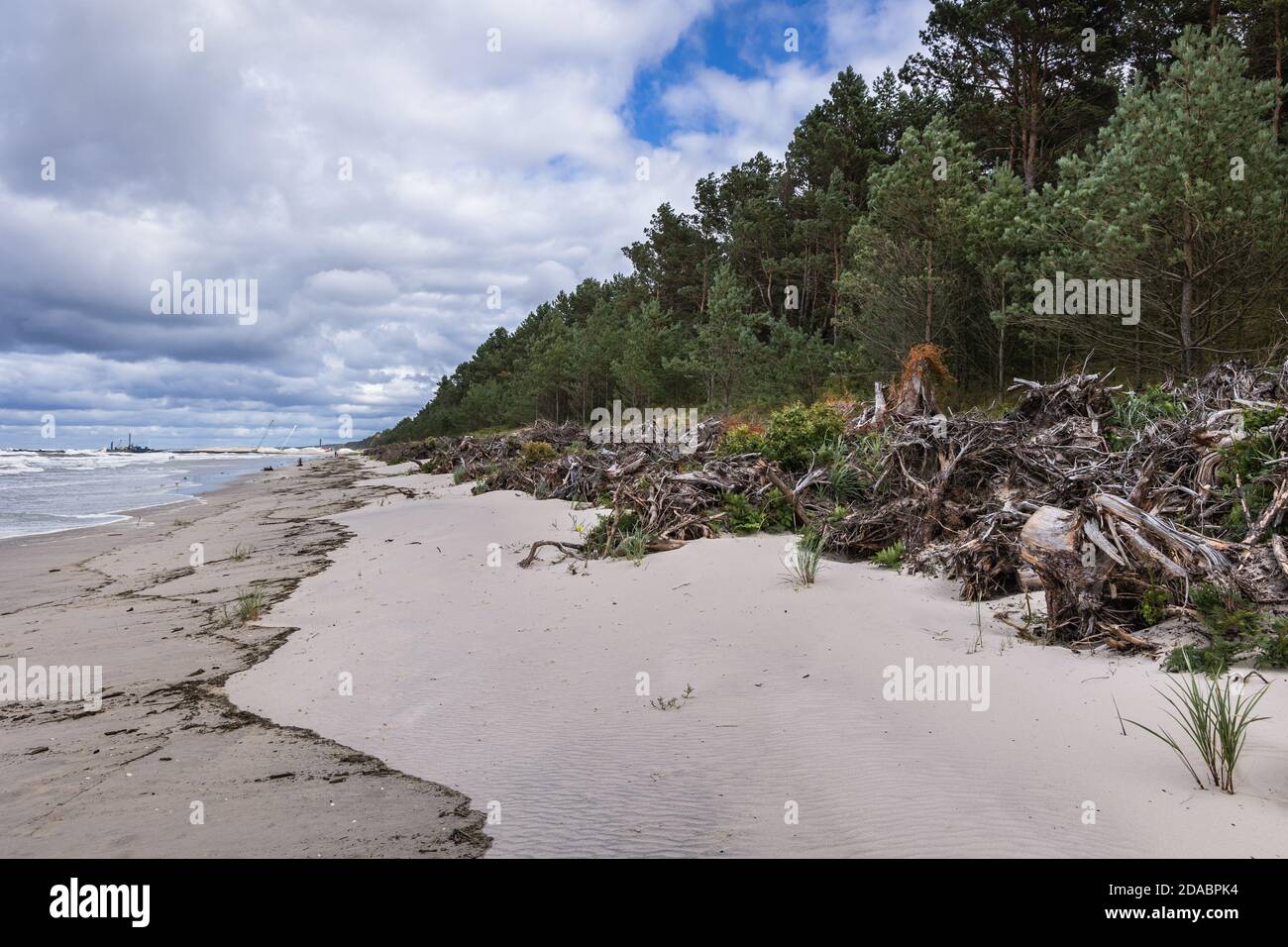 Weichselstrand Spit zwischen Katy Rybackie und Skowronki Dörfer, Bucht von Danzig in der Ostsee, Polen Stockfoto