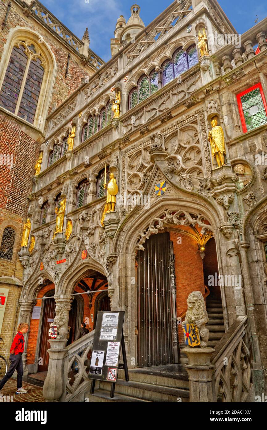 Schatzkammer der Basilika des Heiligen Blutes in Brügge, Belgien. Stockfoto