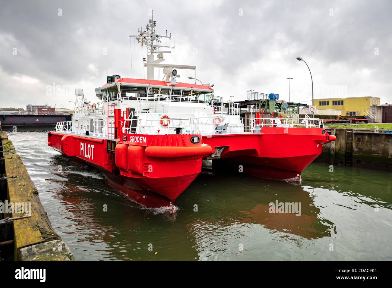 Pilot Tender GRODEN Versand aus der Schleusenkammer Stockfoto