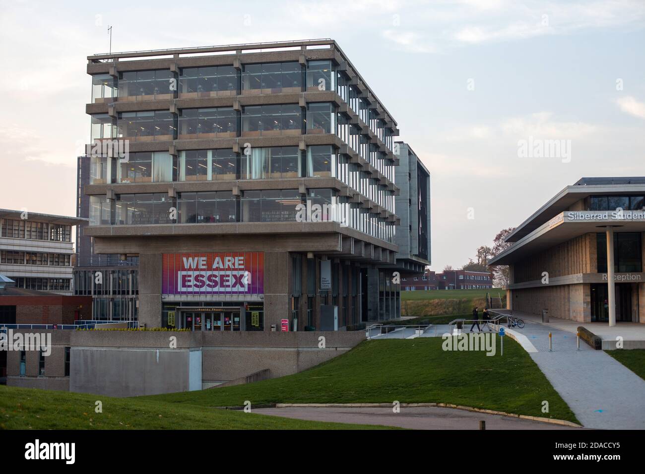 Campus der Universität Essex während der zweiten COVID-19-Sperre im November 2020. Stockfoto