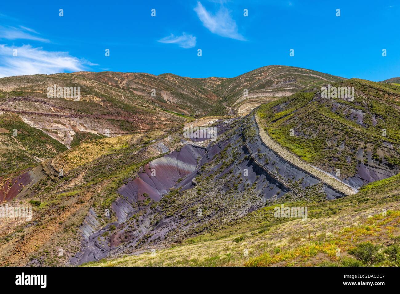 Landwirtschaftliche Landschaft in der Region Maragua, Departemento Sucre, Cordillera Central, Anden, Bolivien, Lateinamerika Stockfoto