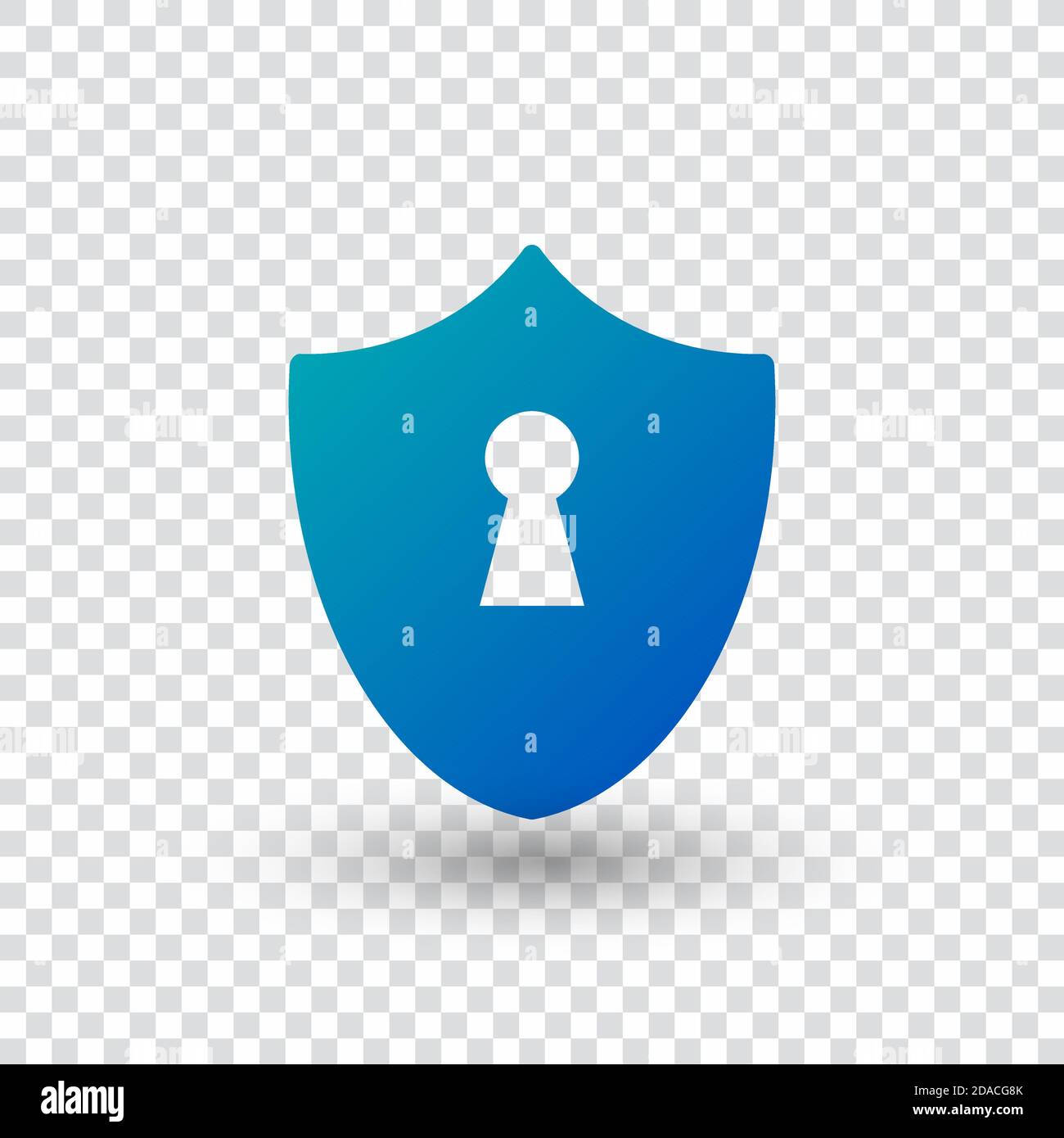 Vector Sicherheitsschild mit Schlüsselloch. Schutzkonzept. Sperren. Vektordarstellung auf transparentem Hintergrund isoliert. Stock Vektor