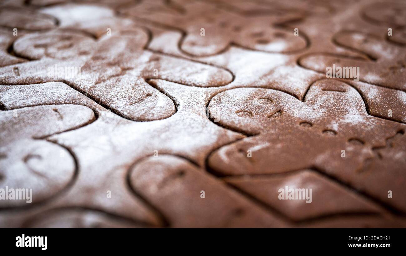 Lebkuchen Mann ungebacken - roh Stockfoto