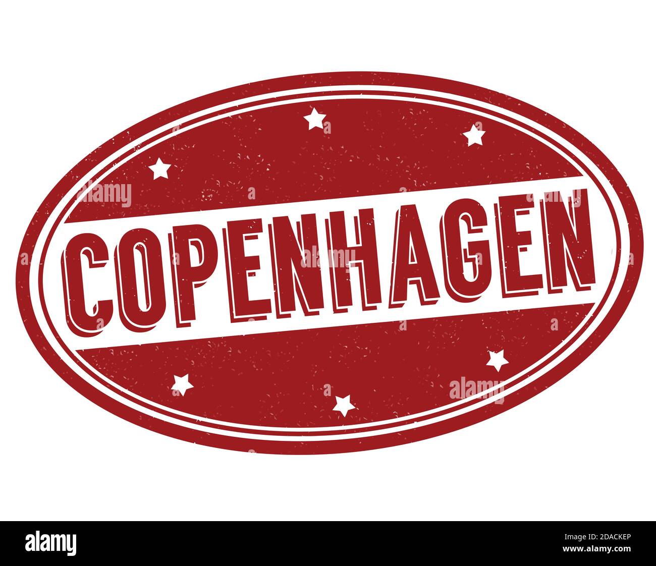 Copenhagen Grunge Gummistempel auf weißem Hintergrund, Vektor-Illustration Stock Vektor