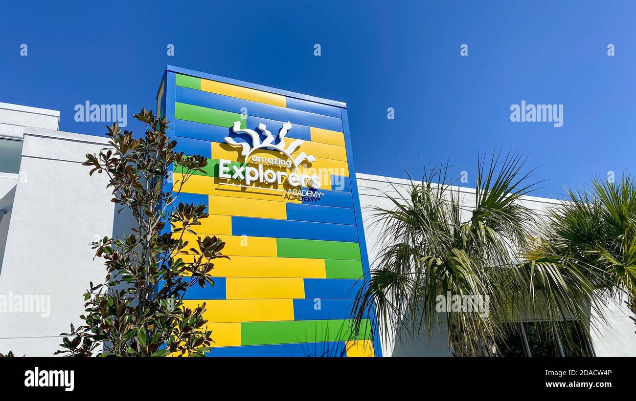 Orlando, FL/USA-2/29/20: The Amazing Explorers Academy Vorschule und Kindertagesbetreuung im Laureate Park Viertel am Lake Nona in Orlando, Florida. Stockfoto