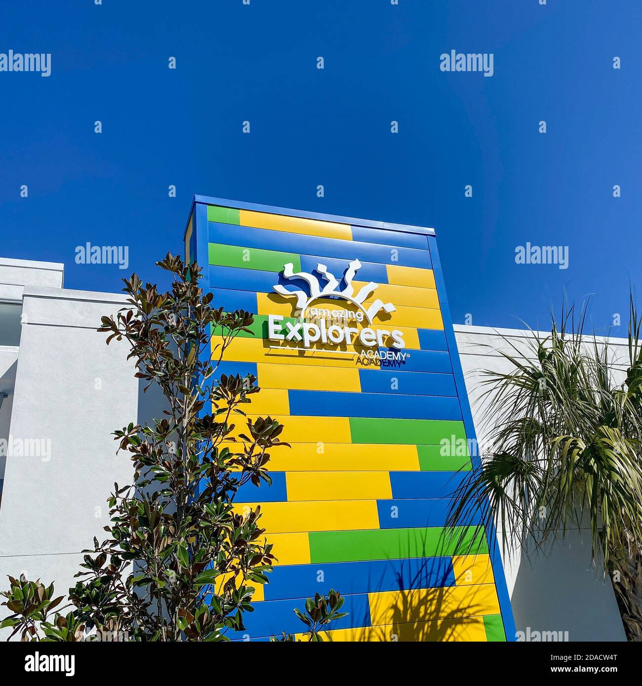 Orlando, FL/USA-2/29/20: The Amazing Explorers Academy Vorschule und Kindertagesbetreuung im Laureate Park Viertel am Lake Nona in Orlando, Florida. Stockfoto