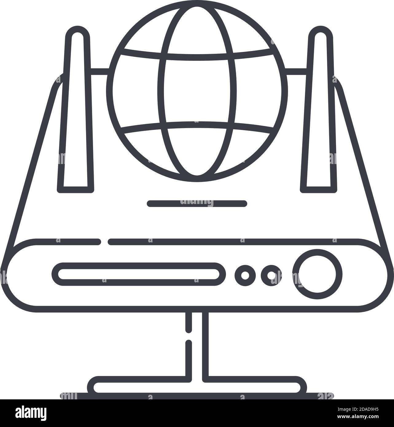 Adsl Modem Router Zeichen Switch Router Symbol, lineare isolierte Illustration, dünne Linie ...