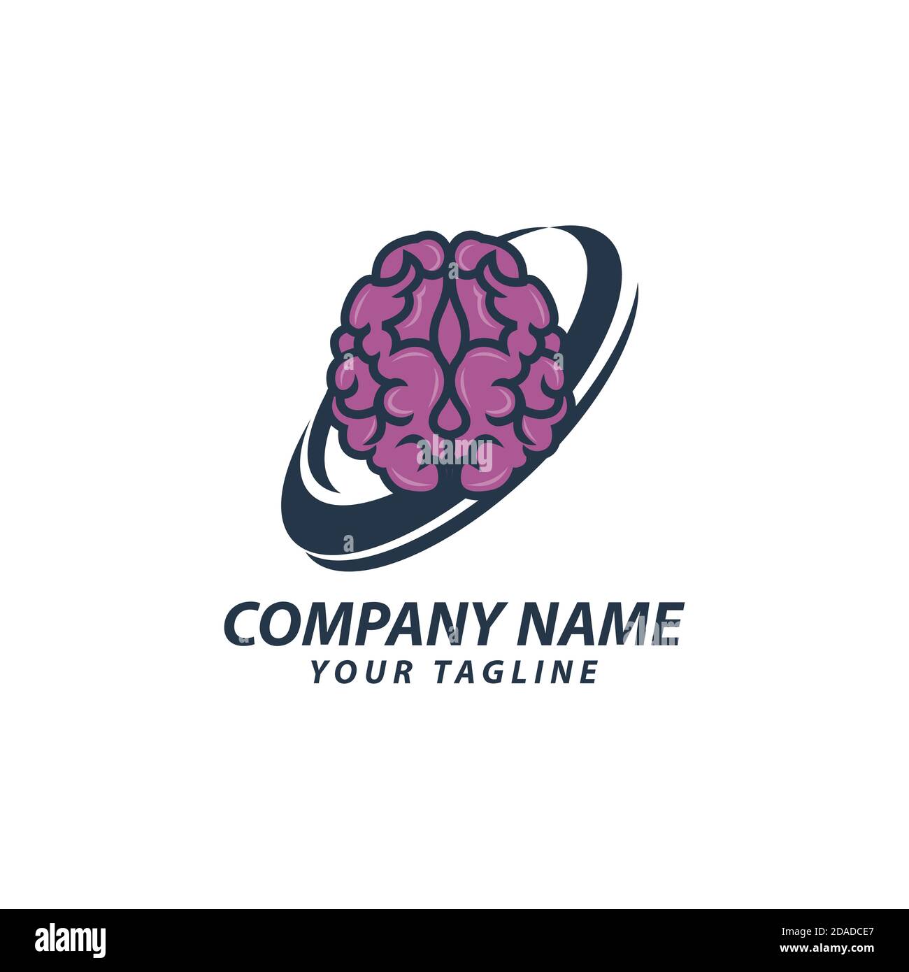 Think Brain Mind Logo Design Vektor-Vorlage. Brainstorming Ideen generieren Logotype Concept Icon. Stock Vektor