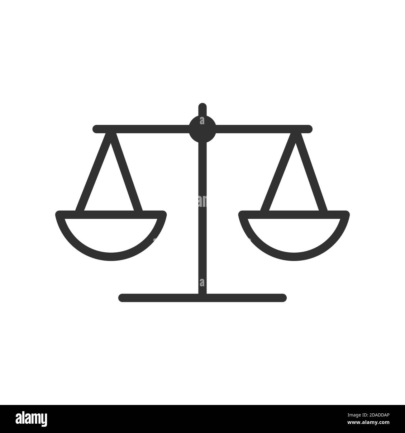 Vektor-Gesetz Maßstab der Gerechtigkeit Symbol Gewichtsausgleich Symbol,  Stock Vektor-Illustration isoliert auf weißem Hintergrund  Stock-Vektorgrafik - Alamy