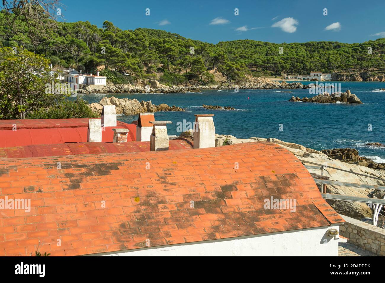 FISCHERHÄUSER CAMI DE RONDA CALA S'ALGUER PALAMOS COSTA BRAVA KATALONIEN Stockfoto