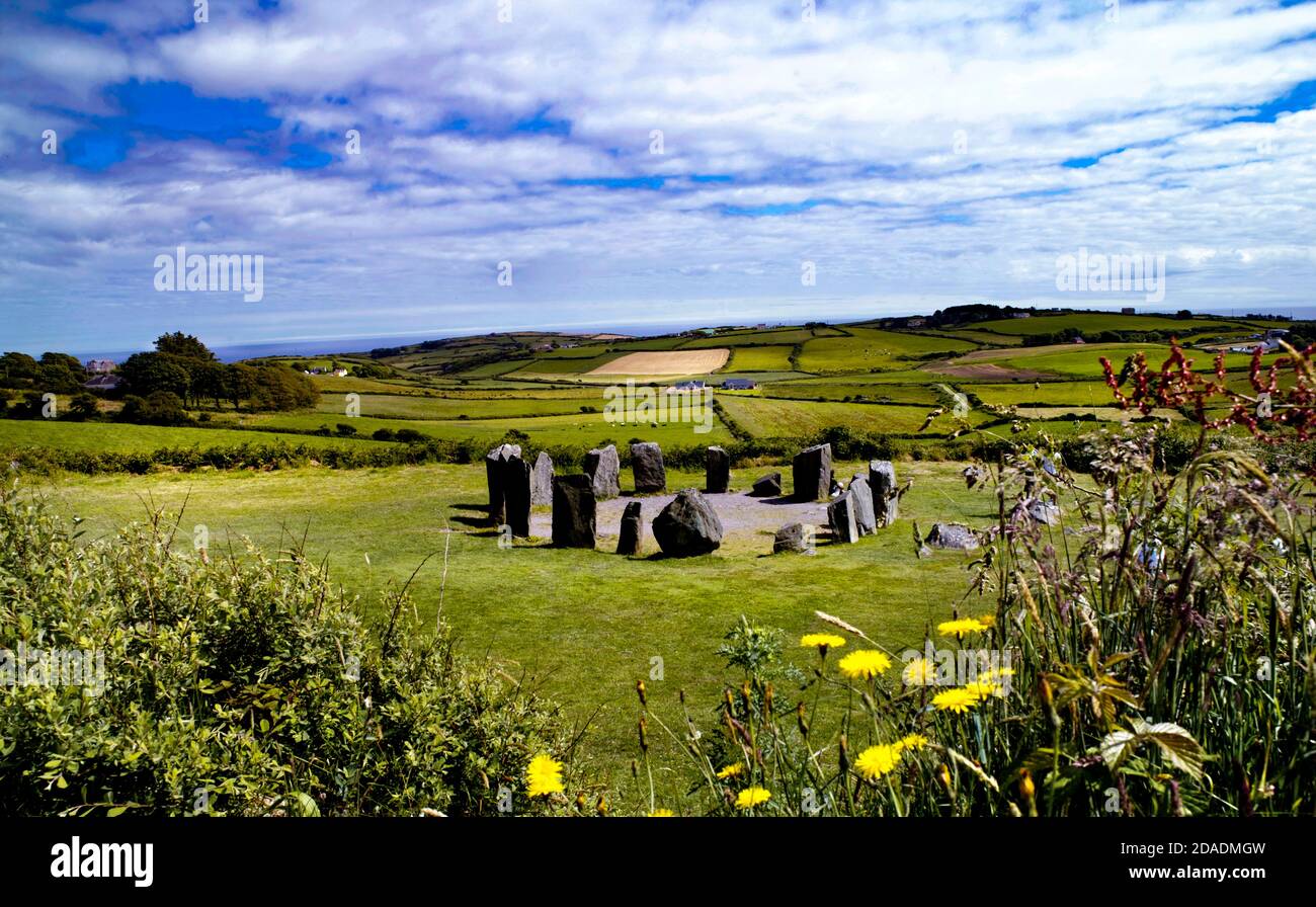 Drombeg Stone Circle in Glandore, County Cork, Irland Stockfoto