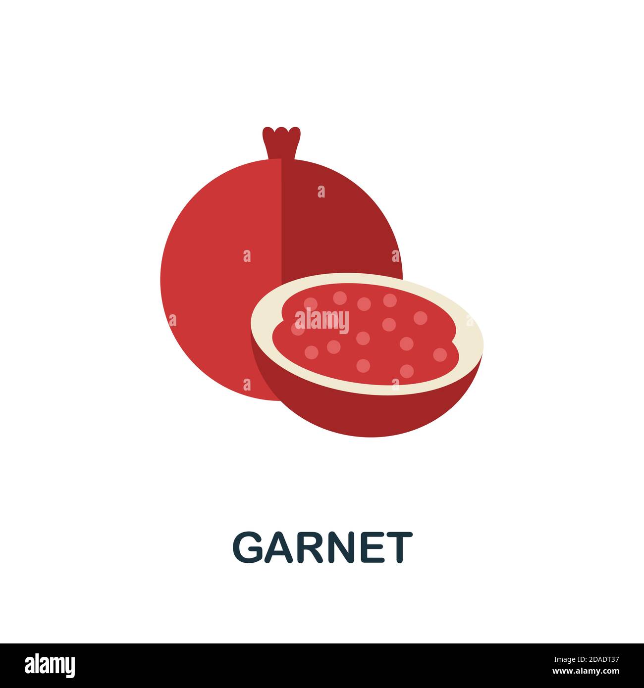 Granatsymbol. Einfaches Element aus der Obstsammlung. Creative Garnet Symbol für Web-Design, Vorlagen, Infografiken und vieles mehr Stock Vektor