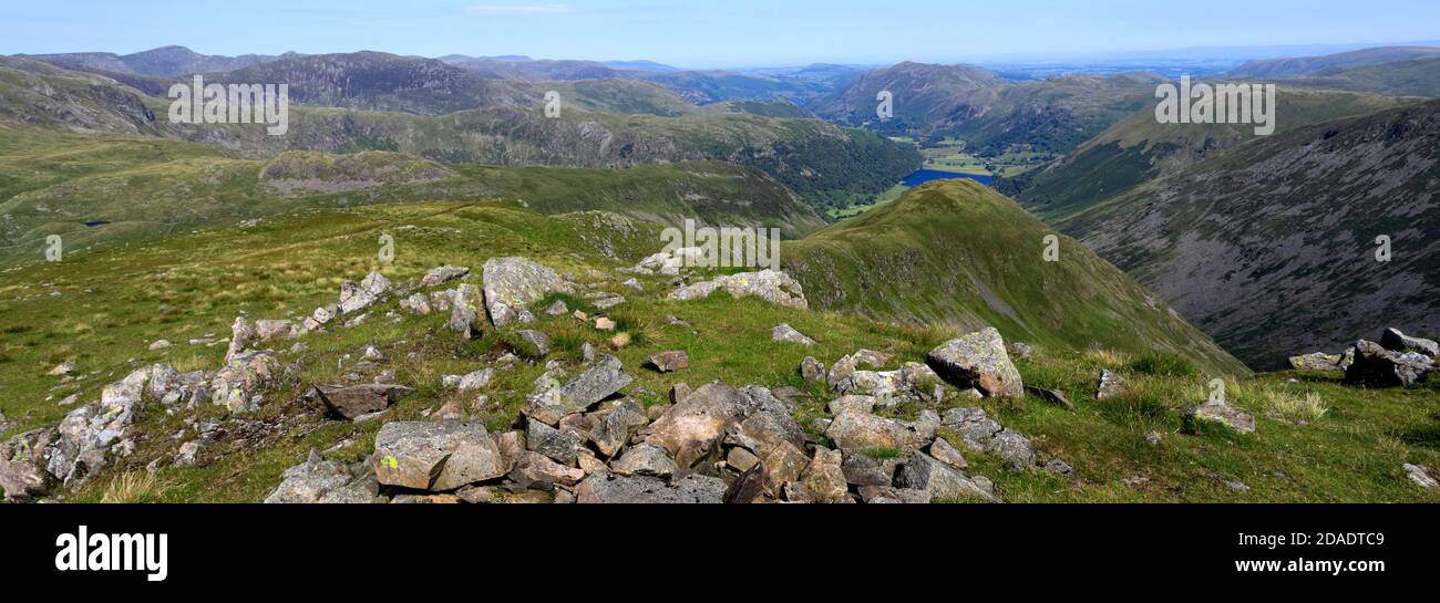 Sommeransicht von Middle Dodd Fell, Hartsop Valley, Kirkstone Pass, Lake District National Park, Cumbria, England, UK Middle Dodd Fell ist einer der 214 Stockfoto