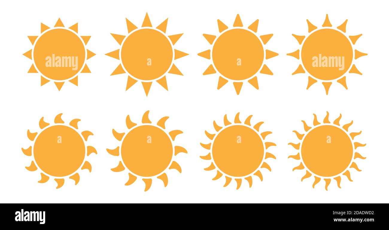 Sonne-Icon-set Stock Vektor