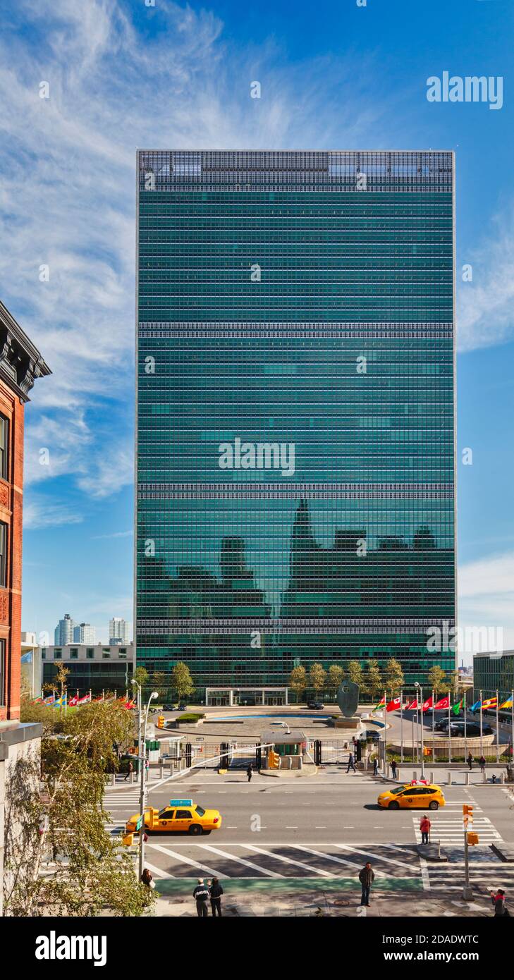 Hauptsitz der Vereinten Nationen, New York City, New York State, Vereinigte Staaten von Amerika. Stockfoto