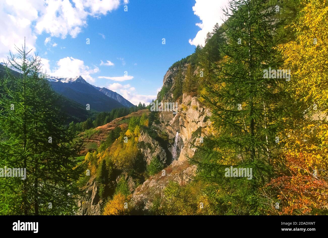 Italien Valle d'Aosta - Val di Cogne - Lillaz - Wasserfälle Stockfoto