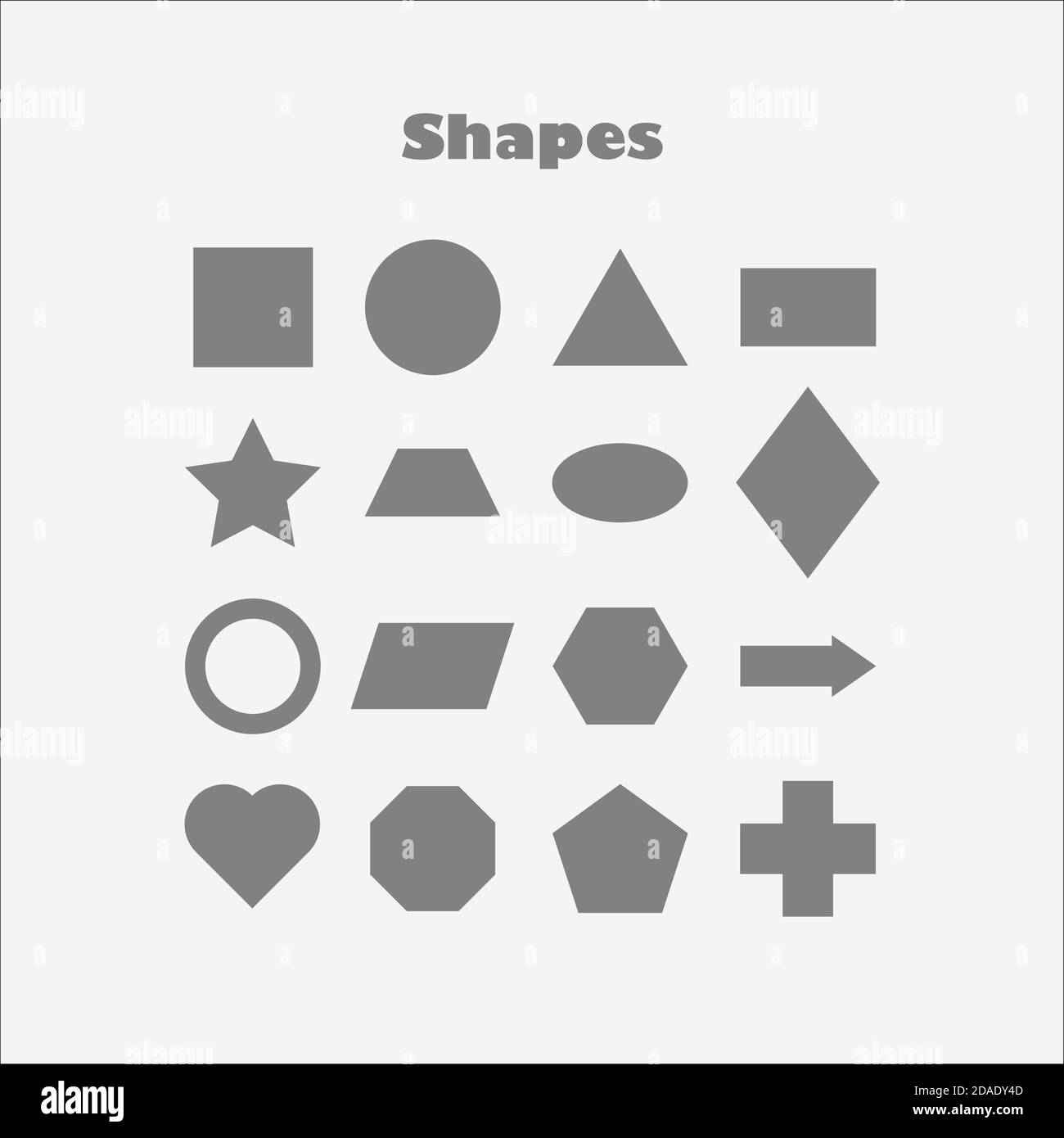 Verschiedene geometrische Formen für Kinder, Spaß Bildung Spiel für Kinder, Vorschulaktivität, Satz von grundlegenden Formen, Vektor-Illustration Stock Vektor