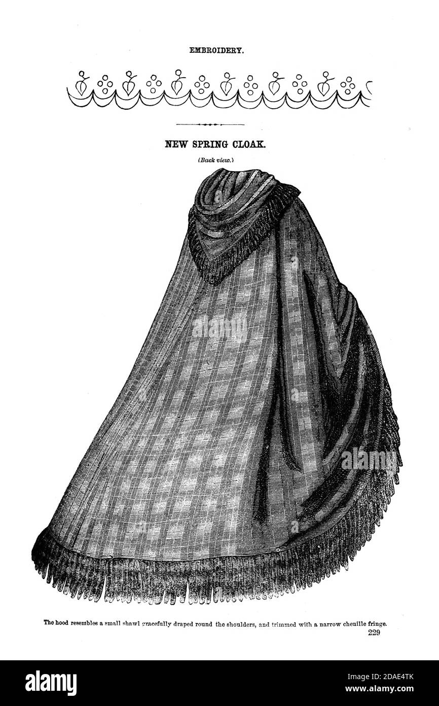 Godeys Mode für März 1864 aus Godeys Lady's Book and Magazine, Marc, 1864, Band LXIX, (Band 69), Philadelphia, Louis A. Godey, Sarah Josepha Hale, Stockfoto