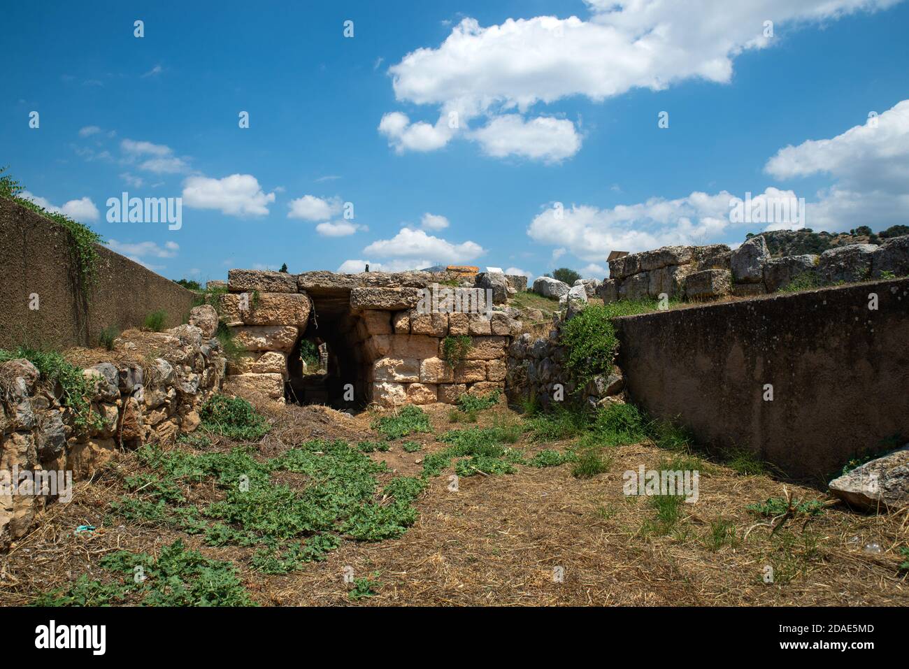 Das nördliche Viertel der Stadt 'The Panathenaic Quarter' Eretria, Euboea, Griechenland. Stockfoto