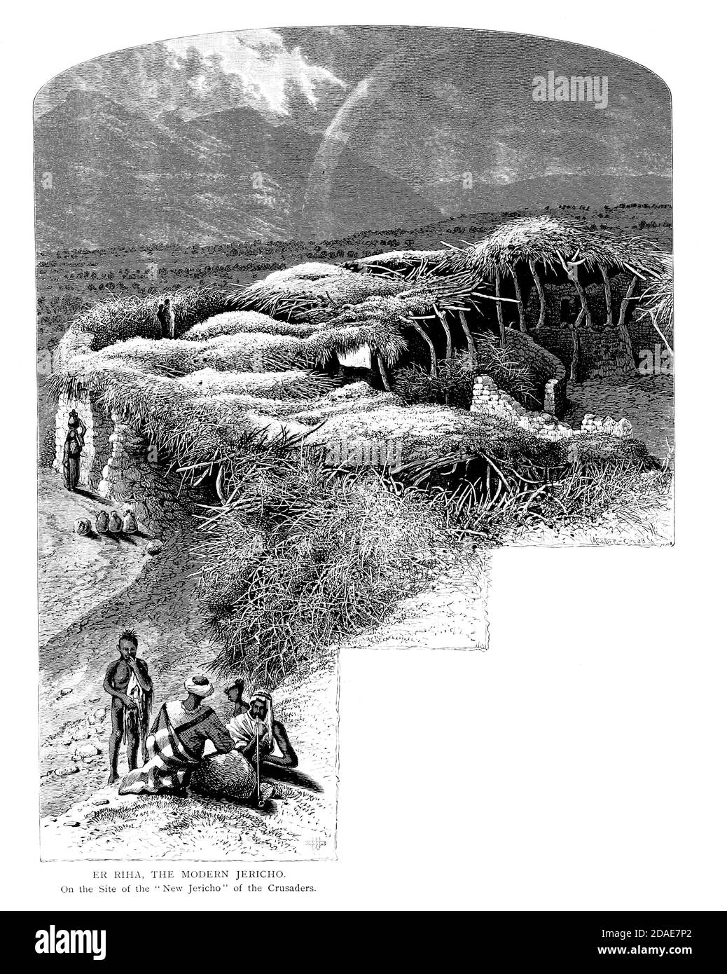 Er Riha, das moderne Jericho, auf dem Gelände des Neuen Jericho der Kreuzfahrer. Aus dem Buch malerischen Palästina, Sinai und Ägypten von Oberst Wilson, Charles William, Sir, 1836-1905. Erschienen in New York bei D. Appleton and Company 1881 mit Gravuren in Stahl und Holz nach Originalzeichnungen von Harry Fenn und J. D. Woodward Band 1 Stockfoto