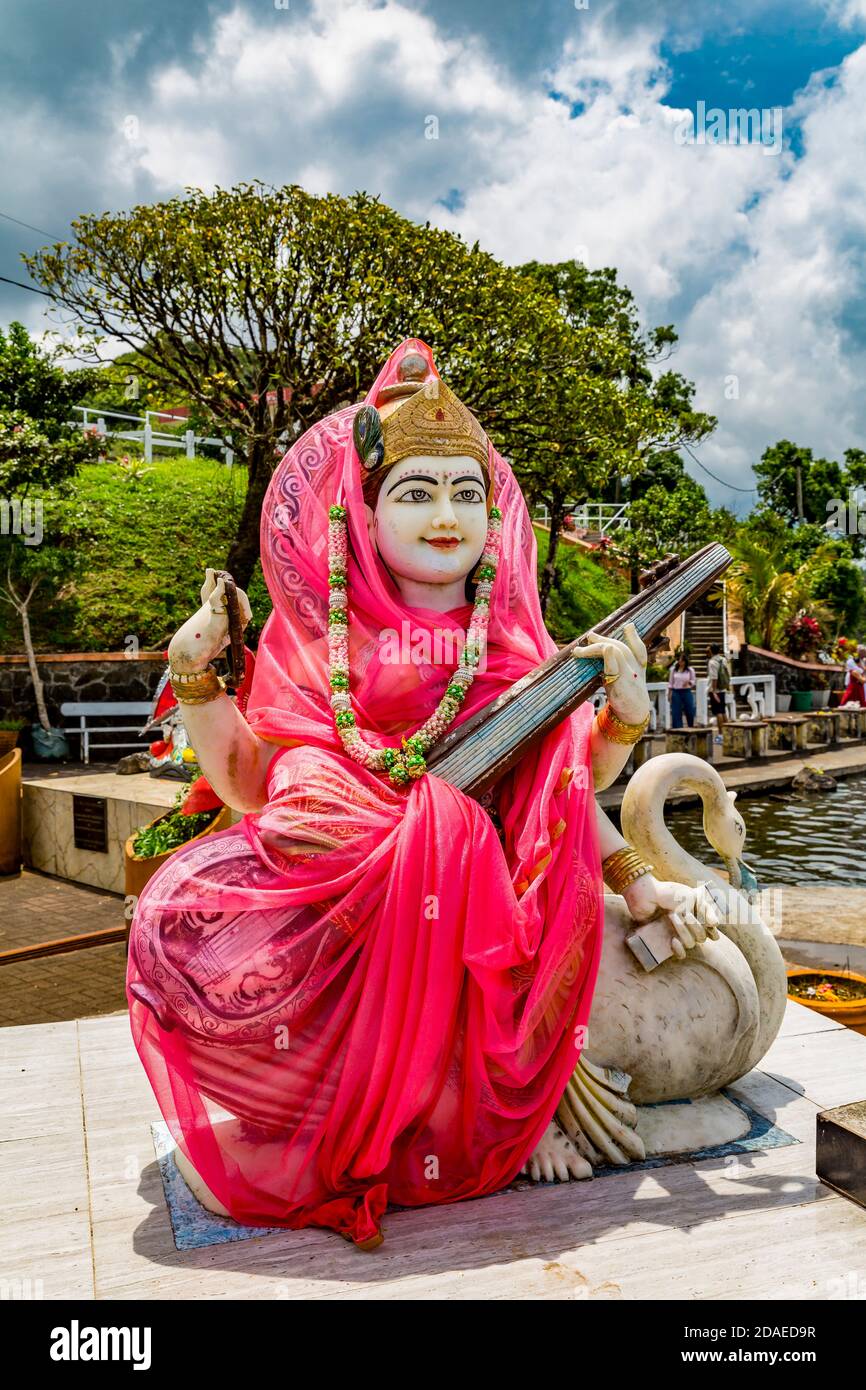 Hindu gott Figur, Wallfahrtsort und Hindu-Tempel Lord Shiva, Holy Lake Grand Bassin, Ganga Talao, Mauritius, Afrika, Indischer Ozean Stockfoto