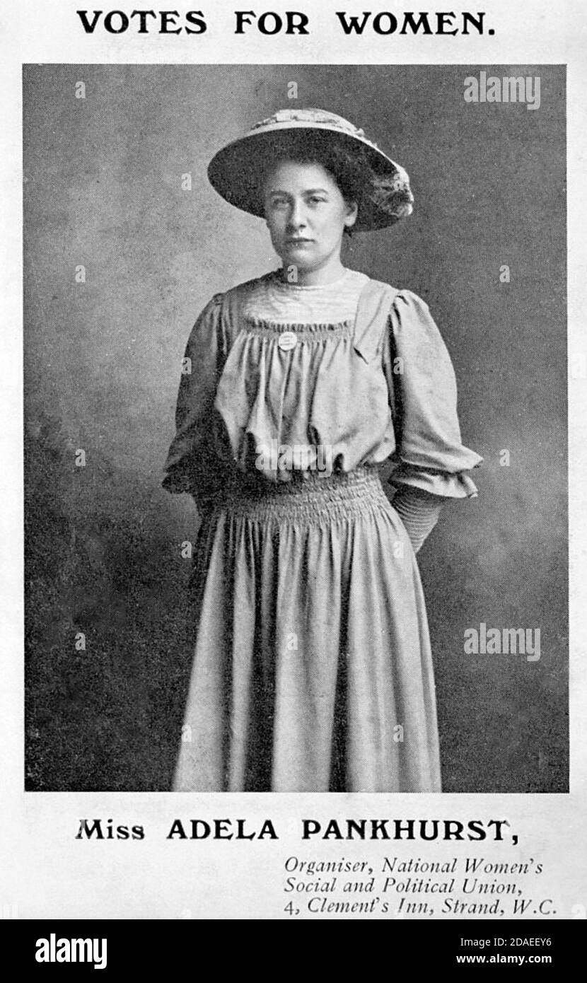 ADELA PANKHURST (1885-1961) in Englisch geborene Frauenrechtlerin als Mitglied der WSPU, bevor sie nach Australien emigrierte. Stockfoto