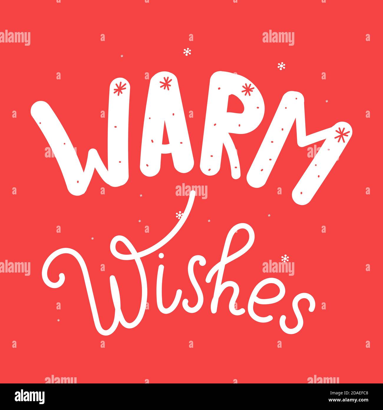 Weihnachten Cartoon Letting warme Wünsche. Handgezeichnetes Angebot für Neujahr. Vektor-flache Abbildung isoliert auf weißem Hintergrund Stock Vektor