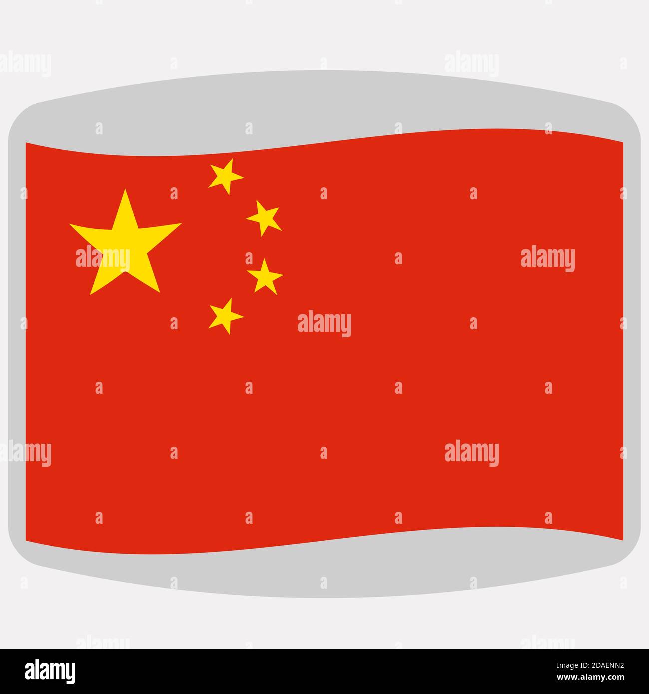 Flagge von china, Vektor-Illustration, flacher Stil Stockfoto