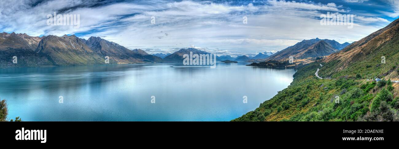 Lake Wakatipu bei Queenstown in Neuseeland Stockfoto