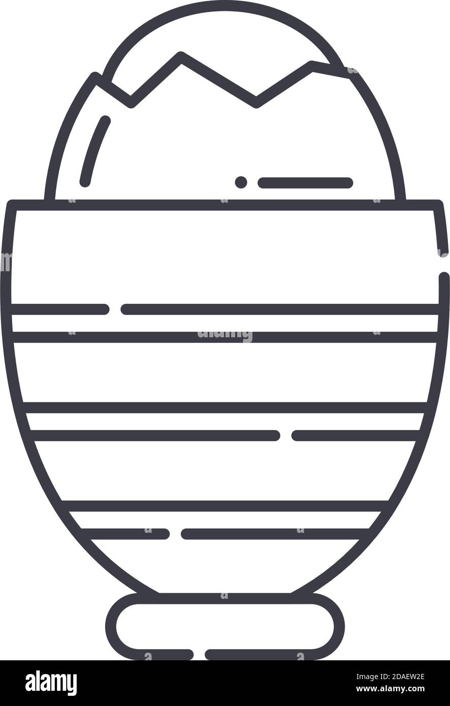 Bioiled Ei-Symbol, lineare isolierte Illustration, dünne Linie Vektor, Web-Design-Zeichen, Kontur Konzept Symbol mit editierbaren Strich auf weißem Hintergrund. Stock Vektor