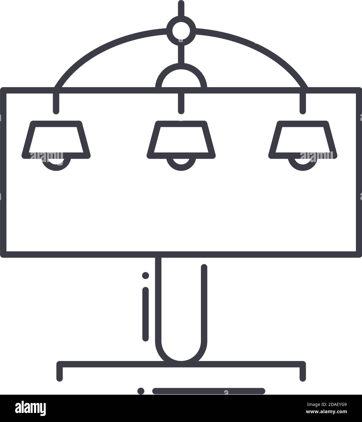 Billboard Promo-Symbol, lineare isolierte Illustration, dünne Linie Vektor, Web-Design-Zeichen, Kontur Konzept Symbol mit editierbaren Strich auf weißem Hintergrund Stock Vektor