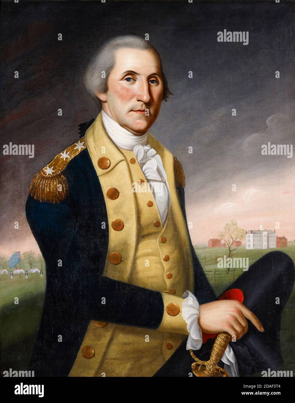 George Washington in Princeton, Porträtmalerei von Charles Willson Peale und Charles Peale Polk, um 1788 Stockfoto