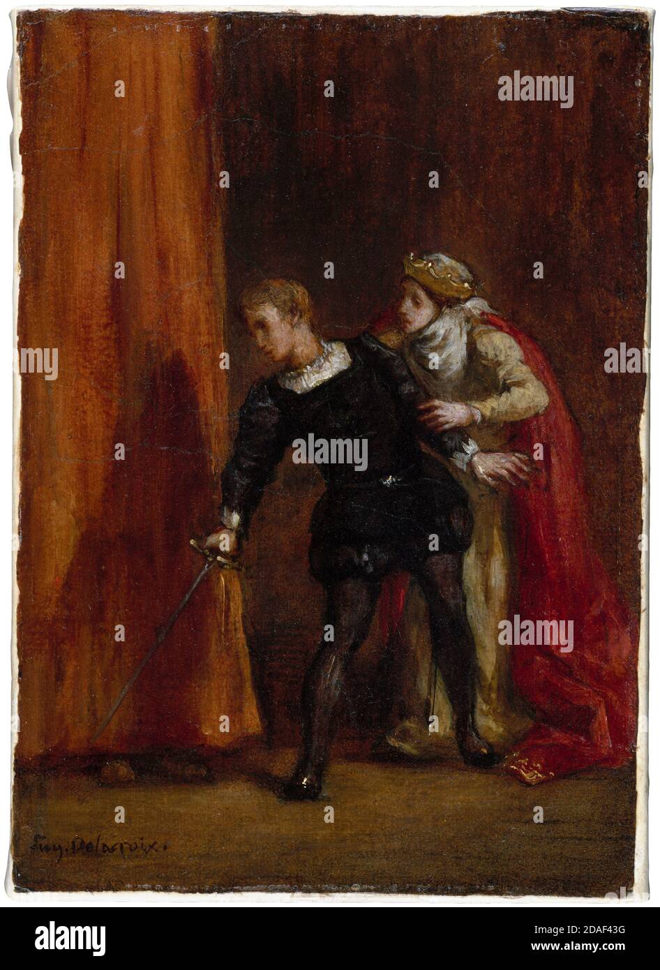 Eugene Delacroix, Hamlet und seine Mutter, Malerei, 1849 Stockfoto
