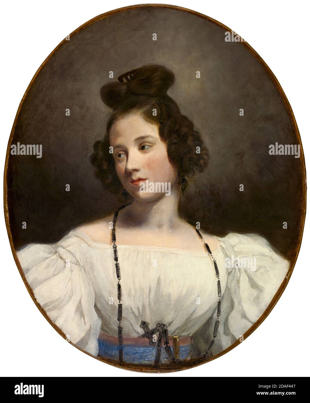 Mademoiselle, Alexandrine-Julie de la Boutraye, Porträtmalerei von Eugene Delacroix, 1832-1834 Stockfoto