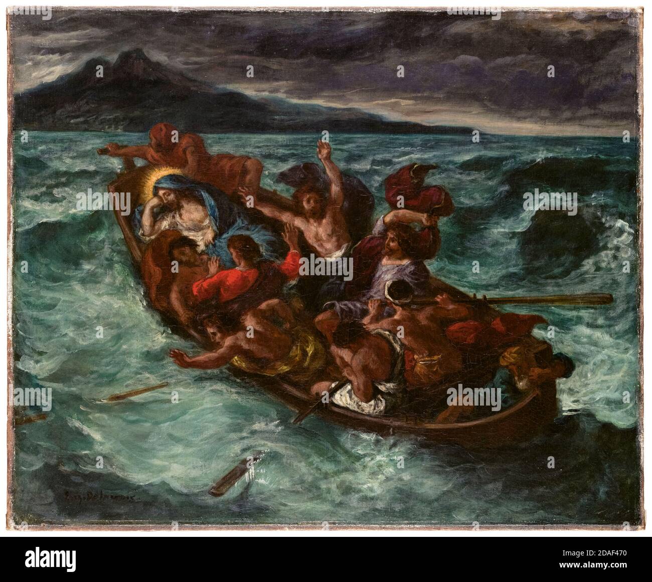 Eugène Delacroix, Christus schlafend während der Tempest, Malerei, ca. 1853 Stockfoto